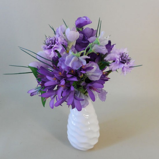 purple silk flower arrangements