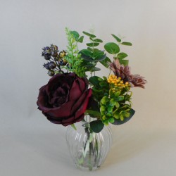 Autumn Artificial Flower Arrangements | Rose and Berries - ROS083 5E