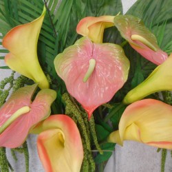 Statement Artificial Flower Arrangements | Calla Lilies and Anthuriums Multi  - CLV016 4C