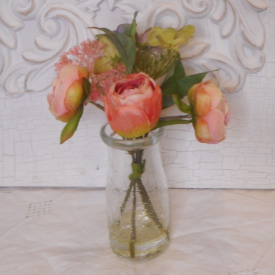 Artificial Tulip and Ranunculus Bottle Pink - RHV016 3B