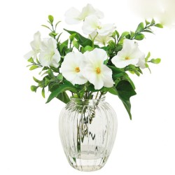 Pansies in Ribbed Vase | Artificial Flower Arrangements - PAN003 5B