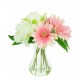 Artificial Flower Arrangement | White Peony and Pink Gerbera - PEO002 3C