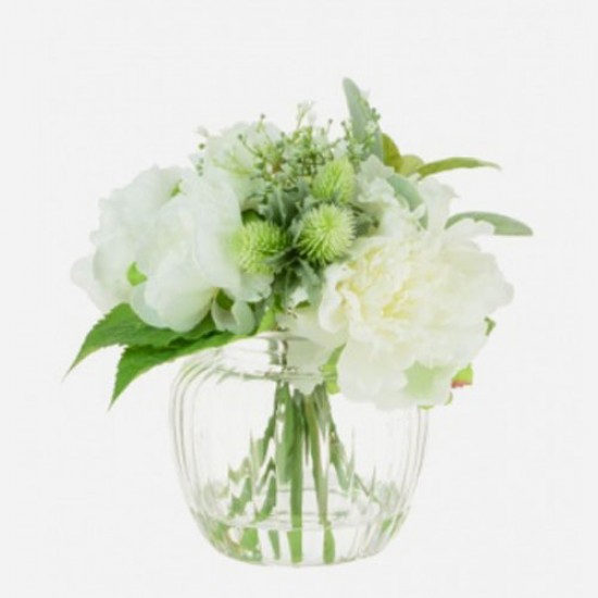 white artificial flower arrangements