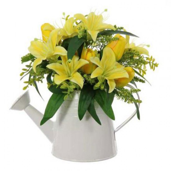 yellow silk flower arrangements