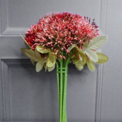Artificial Allium Bundle Red Pink 22cm - A037 BB3