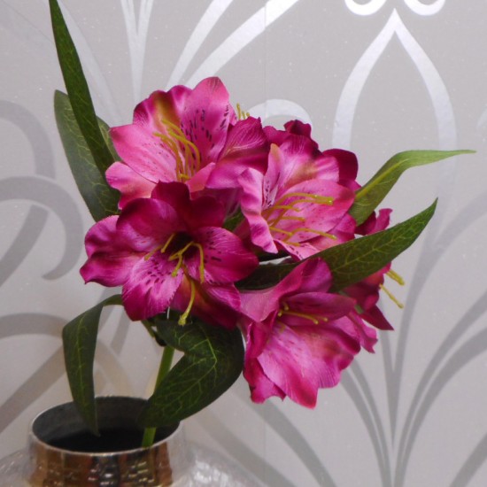 Artificial Alstroemeria Stem Magenta Pink 48cm  - A056 B4