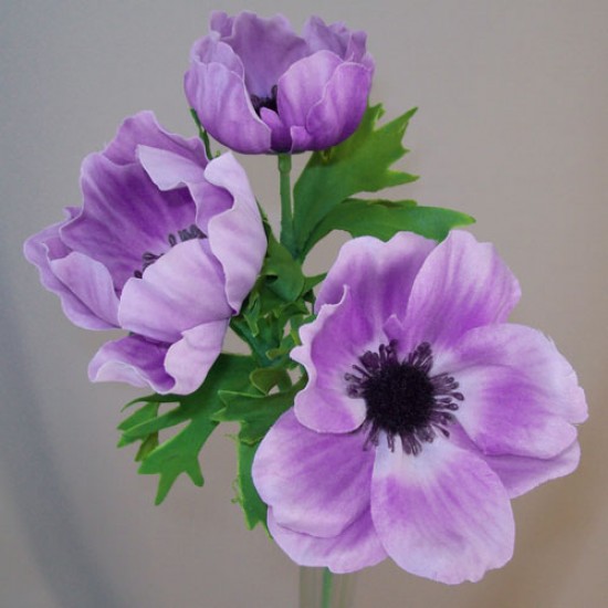 Artificial Anemones Lilac Purple 45cm - A093 A2