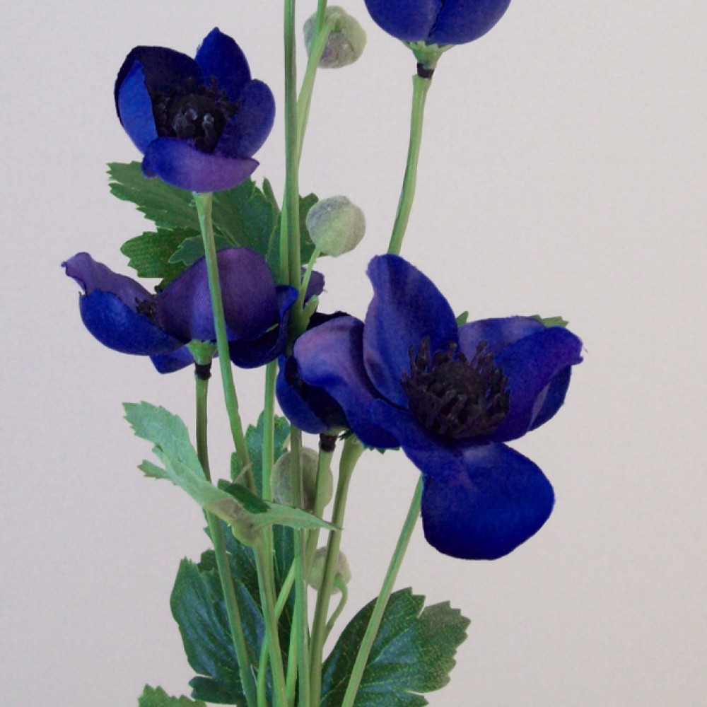 Japanese Anemones Dark Blue 68cm | Artificial Flowers