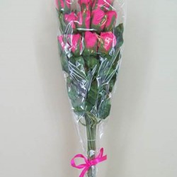 Silk Roses Bouquet Hot Pink 55cm - R010e BX14
