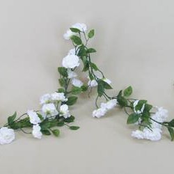 Artificial Roses Garland Small Ivory Roses 185cm - R007b O4