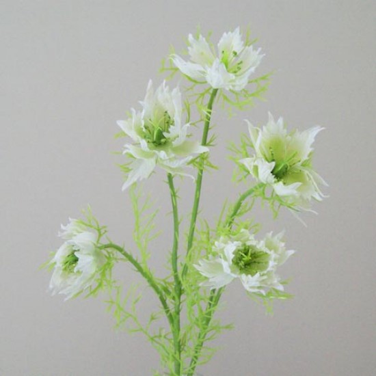 Artificial Nigella Love in the Mist White 56cm - N009