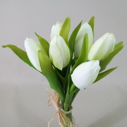 Artificial Tulips Bunch Cream 33cm - T033 R3
