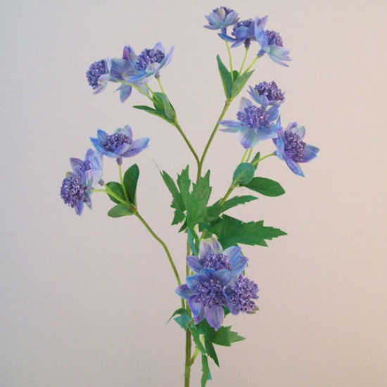 Artificial Astrantia Blue Purple Flowers 65cm - A107A A2