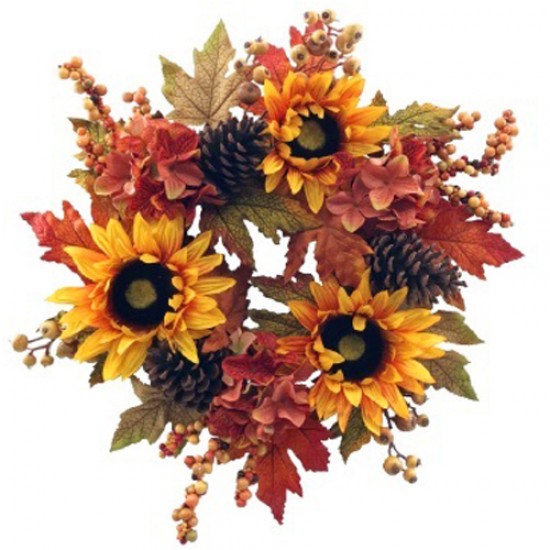 Artificial Sunflowers Autumn Wreath 50cm - AUT011 II1