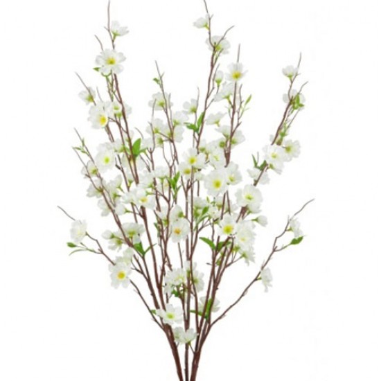 Artificial Apple Blossom Bush Ivory 73cm - B041 