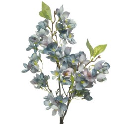 Artificial Cherry Blossom Branch Blue Flowers 77cm - B055 B3