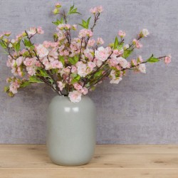 Artificial Cherry Blossom Branch Pale Pink Short Stem 48cm - B037 GS2B