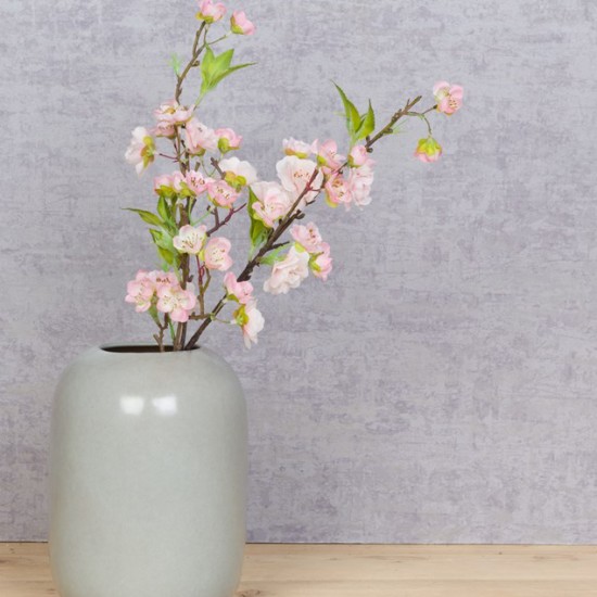 Artificial Cherry Blossom Branch Pale Pink Short Stem 48cm - B037 GS2B