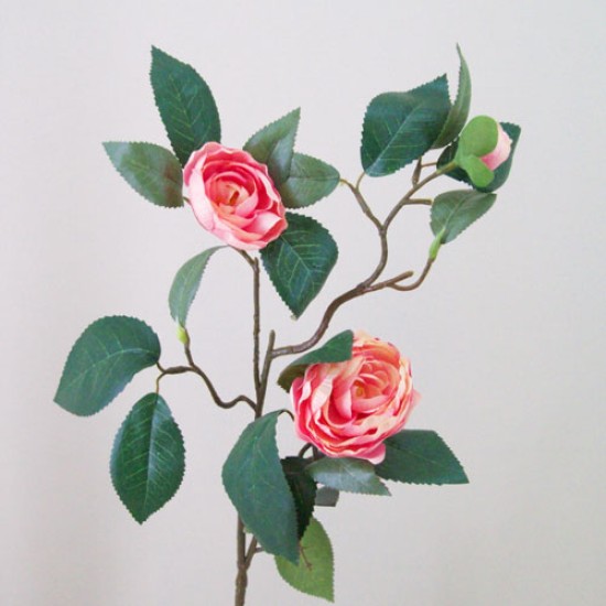 Artificial Camellias Pink Peach 66cm - C024 A3