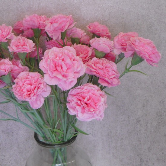 Artificial Spray Carnations Pink 60cm - C039 B3