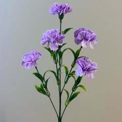 Artificial Spray Carnations Lavender Purple 58cm - C218 B4