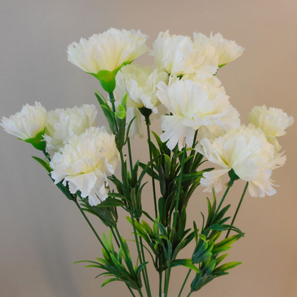 Fleur Artificial Carnations Bunch Cream 45cm | Artificial Flowers