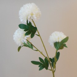 Artificial Kiku Flowers Cream 65cm - C032 KK4