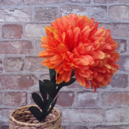 Pompom Chrysanthemum Carnival Orange 80cm - C137 D4