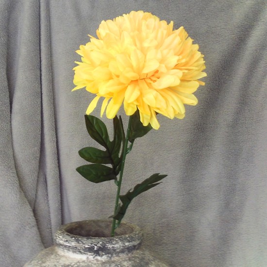 Pompom Chrysanthemum Carnival Yellow 80cm - C138 D4