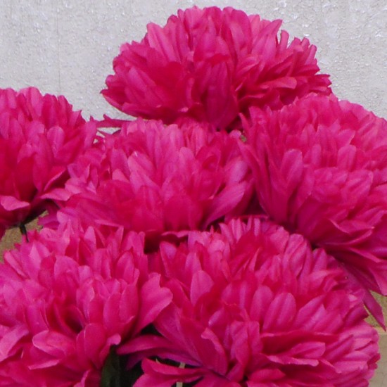 Pompom Chrysanthemum Carnival Hot Pink 80cm - C136 D4