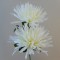 Artificial Spider Chrysanthemums Cream with Green Leaves 64cm - S095 R2