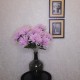 Artificial Spider Chrysanthemums Mauve with Green Leaves 64cm - S096 P4