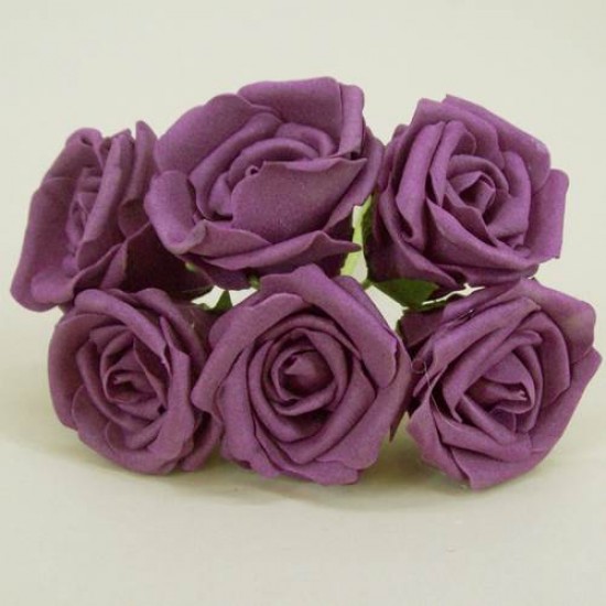 Nadia Colourfast Foam Roses Aubergine 6 pack 23cm - R200 BX7