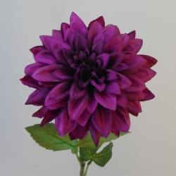 Artificial Dahlia Aubergine Purple 66cm - D184 