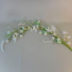 English Meadow Flower Garland Cream Flowers 85cm - MED016 AA4