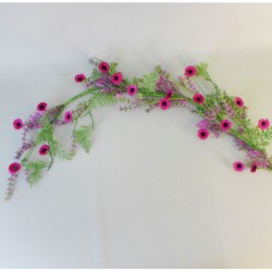 English Meadow Flower Garland Pink Flowers 85cm - MED015 BB4