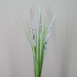 Flowering Artificial Grass White Green 74cm - F047 E2
