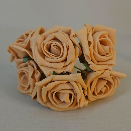 Colourfast Cottage Foam Roses Bundle Caramel 6 Pack 24cm - R201 M4