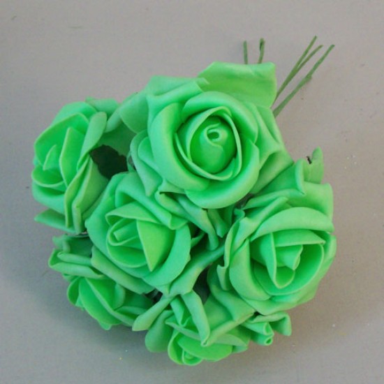 Colourfast Cottage Foam Roses Bundle Harlequin Green 6 Pack 24cm - R740 S2