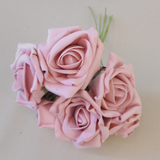 Colourfast Cottage Foam Roses Bundle Vintage Pink 6 Pack 24cm - R627 T4 Colourfast Cottage Foam Roses Bundle Vintage Pink 6 Pack 24cm - R627 T4