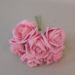 Colourfast Cottage Foam Roses Bundle Rose Pink 6 Pack 24cm - R306