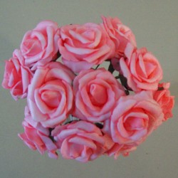 Sweetheart Foam Roses Pink 12 pack 17cm - R618 U2