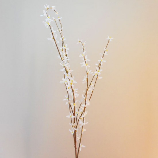 Artificial Forsythia Branch White 118cm - F011 D1