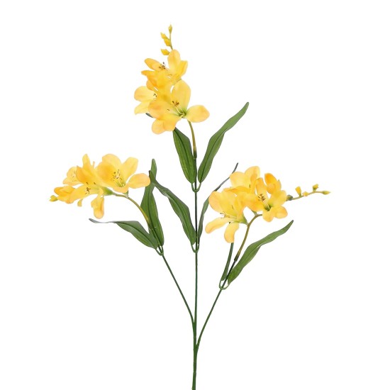 Artificial Freesias Stem Yellow Flowers 73cm - F070 A1