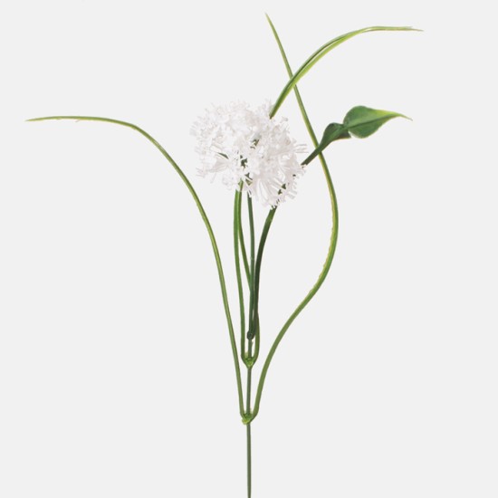 Artificial Garlic Flowers White 38cm - G090 B1