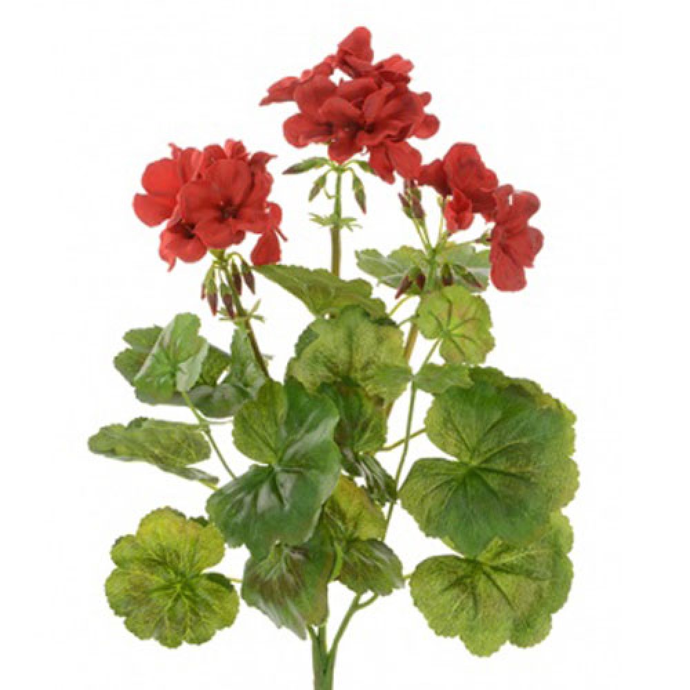 Artificial Geranium Plants Red 38cm | Artificial Flowers