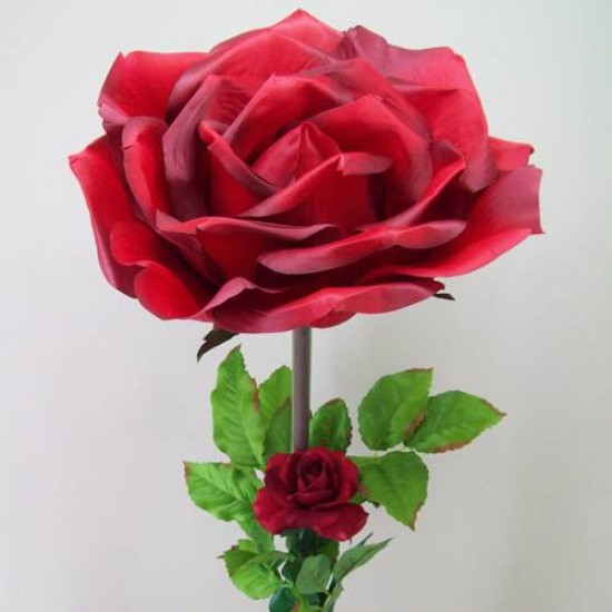 Giant Silk Rose Red | VM Display Prop | Artificial Flowers