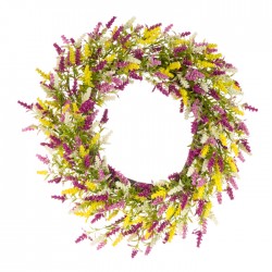 Artificial Spring Heather Wreath 56cm | Spring Flowers - HEA001 I4
