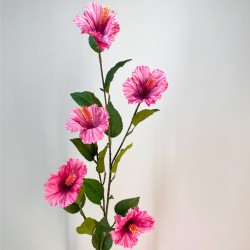 Artificial Hibiscus Spray Cerise Pink 117cm - H062 N2