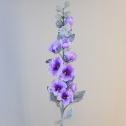 Silk Hollyhocks Purple Flowers 115cm - H078 H4